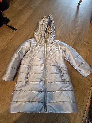 Buy GEOX Respira Girls Padded Puffer Jacket 6 Years Silver Disney Frozen 2 Theme • 12.99£