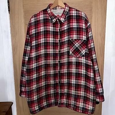 Buy Trans Canada Flannel Coat Sherpa Lined Lumberjack Work Jacket Red White XXL • 0.99£