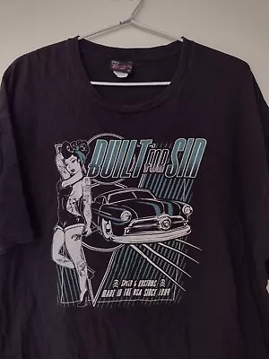 Buy Steady Clothing Black T-Shirt 2XL Hot Rod Sexy Kustoms Punk Rock Biker USA • 12.50£