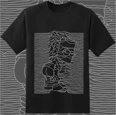 Buy Joy Division Unknown Pleasures Bart Simpson Inspired Crossover T Shirt Black • 20£