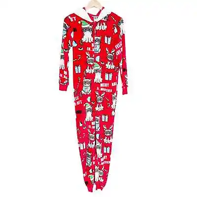 Buy Grumpy Cat Christmas One Piece Fleece Pajamas Sz S • 26.54£