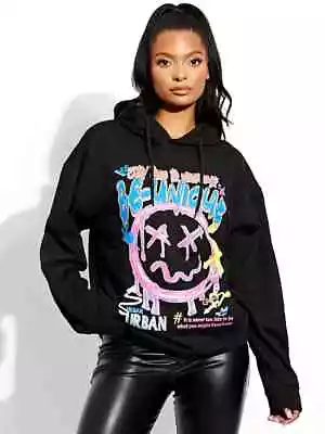 Buy Womens Graphic Teddy Fleece Oversized Hooded Ladies Sweatshirt Hoodie Jumper Top • 15.99£