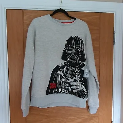 Buy BNWT Disney Darth Vader Grey Sweatshirt Star Wars Men Jumper Top UK S • 24£