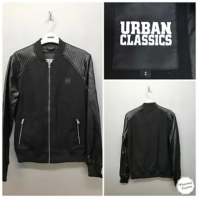 Buy Urban Classics Men’s Black Lightweight Cotton Bomber Jacket Small • 14.95£