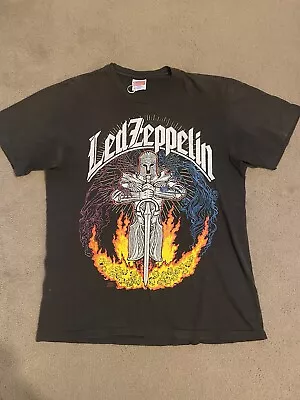 Buy Vintage Led Zeppelin T Shirt L 1980s Hanes Heavyweight Band Tee Rock • 113.84£