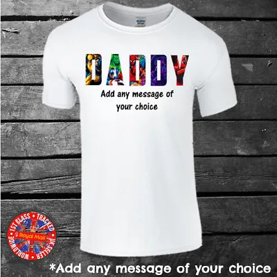 Buy Marvel Collage Personalised Daddy T-shirt Father's Day Gift *SIZES UP TO 5XL • 9.99£