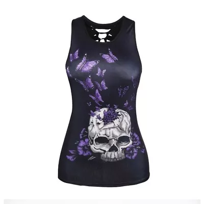 Buy | Cross Rose Gothic Goth Alternative Women's Skull T-Shirt | S To Plus Size • 11.99£