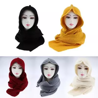 Buy Hooded Scarf Acrylic Soft Warm Winter Cosy Wrap Neck Ear • 10.93£