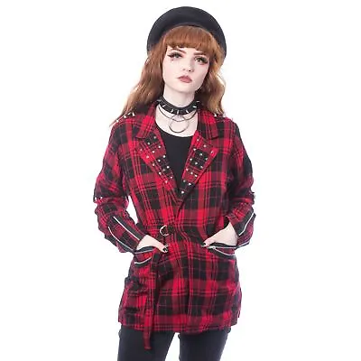 Buy Chemical Black Sardonyx Jacket Red Tartan Ladies Goth Emo Punk Suit Alternative • 52.99£