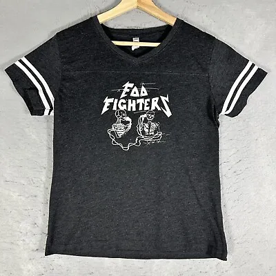 Buy Foo Fighters 2008 Skeleton V-Neck T-shirt Gray Women's Size Large • 17.25£