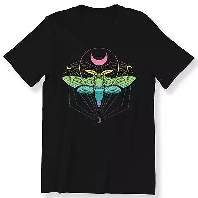 Buy Goth Moth And Creepy Moon Men's Ladies T-shirt Boho Style Gift T-shirt • 14.99£