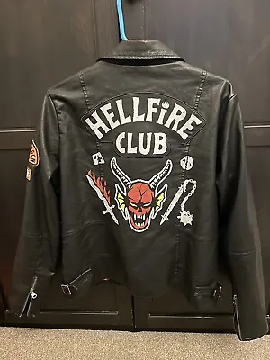 Buy Women's Biker Hellfire Club Stranger Things Black Faux Leather Jacket. FREE P/P • 69.99£