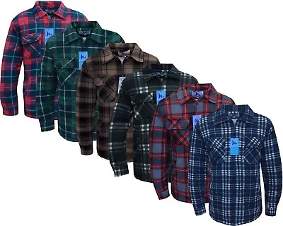 Buy Mens Fleece Padded Lumberjack Shirt Jacket Fur Lined Sherpa Winter Warmer M-5XL • 16.99£