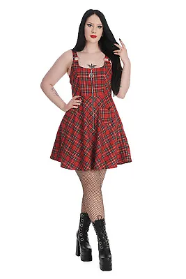 Buy Banned Addison Tartan Dress - Goth Alternative Emo Style • 50£