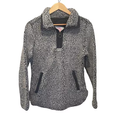 Buy Cozy Sherpa Women's Gray Blue Faux Fleece Pullover 1/4 Zip Jacket Coat Small • 12.50£