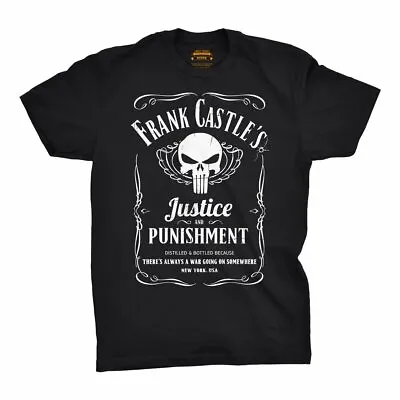 Buy Frank Castles Justice Punishment Tee Mens Crew Neck Short Sleeve T-Shirt Top • 14.95£