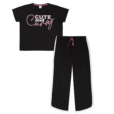 Buy Plus Size Pyjamas Ladies Curve Body Positive Jersey Cotton Long Pyjama Set PJs • 12.99£