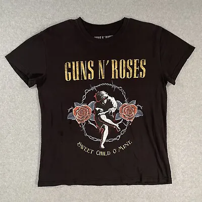 Buy Women’s Guns N Roses T-Shirt Size Large Black Merch Band Tee Sweet Child O Mine • 11.48£