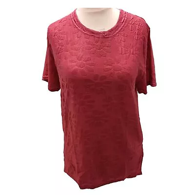 Buy Ladies Pink Casual Summer Stretchy Tshirt Womens Travel Shiny Blouse Size 14-20 • 14.50£