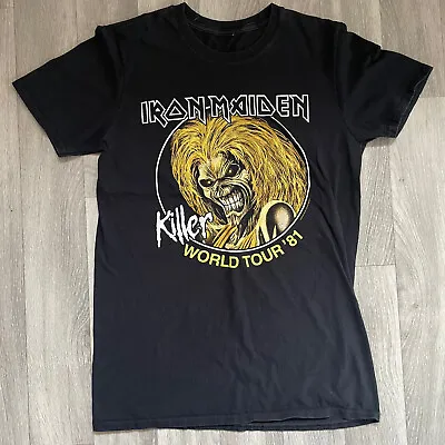 Buy Iron Maiden T Shirt Killer World Tour 81 Band Logo  Mens Black Size Small • 17.99£
