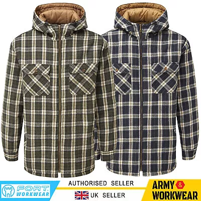Buy Penarth Padded Check Shirt Sherpa Fleece Lined Hood Mens Checked Padded Jacket • 29.99£