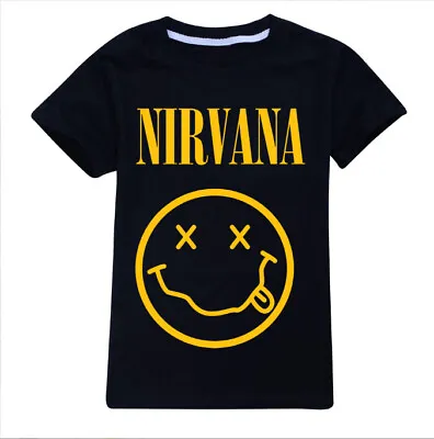 Buy NIRVANA Popular Youtube T-Shirt Kids Unisex Casual Short Sleeve Tops Tees 2-15Y • 9.79£
