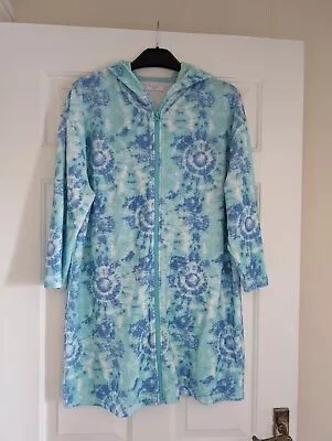 Buy Brand New Beautiful Ladies Primark Blue Tie Dye Toweling Zip Hoodie Size 14 • 4.99£
