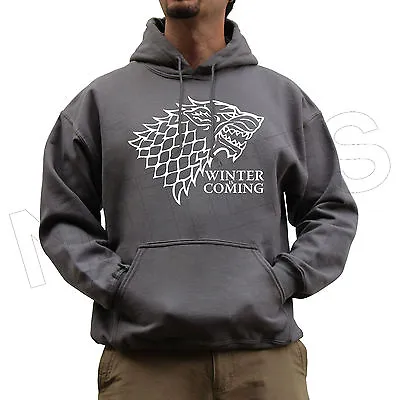 Buy Winter Is Coming House Stark Game Of Thrones Unisex Jumper Hoodie Colour S-XXL • 18.69£