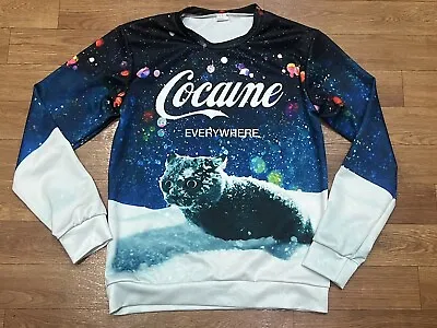 Buy Let It Snow Cat Crewneck Sweater Women’s Size Medium • 9.65£