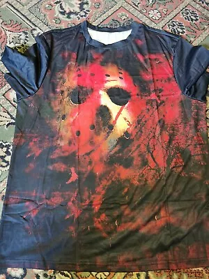 Buy Jason Friday The 13th Slasher  Black  Unofficial Mens T-shirt  48 Inch Chest • 12£