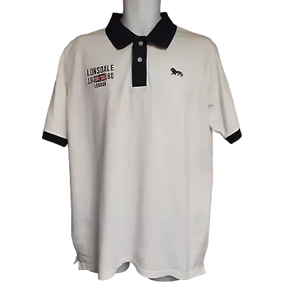 Buy Mens Vintage Lonsdale London White Polo Shirt Uk 2xl • 38.35£
