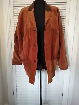 Buy Vintage Mens Chore Jacket  Leather Suede 90s Cord Collar Jacket Padded XL 46 48  • 17.99£