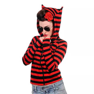 Buy Banned Striped Hoodie (Red/Black) • 27.99£