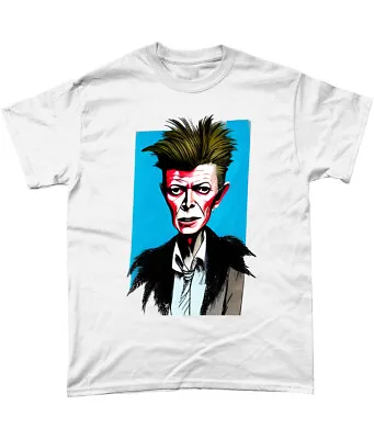 Buy David Bowie Cartoon T Shirt Ziggy Stardust Mick Ronson • 13.95£