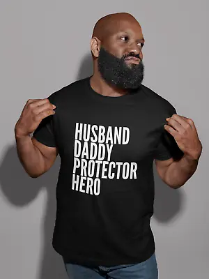 Buy Husband Daddy Protector Hero Mens Adult T-Shirt New Dad Father's Day Gift Daddy • 10.99£