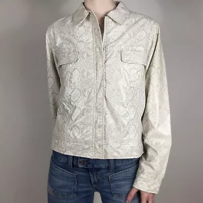 Buy Kit Snakeskin Jacket 12 M PVC Coat Textured Allsaints Grey Matrix Iamgia Y2k • 28£