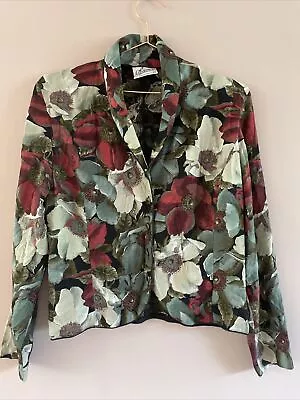 Buy Vintage Floral Jacket Blazer Top Romantic Retro Mom Cottage 14 Goth Grunge Alt • 14£
