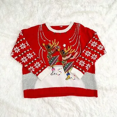 Buy Unisex Christmas Red Reindeer Sweater 2X • 19.30£