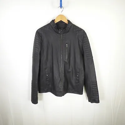 Buy Burton Menswear Black Faux Leather Jacket Mens Biker Size M 38-41  • 25£