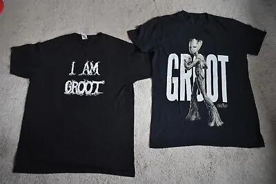 Buy 2 X Fruit Of The Loom/Marvel Groot Guardians Of The Galaxy Tee-Shirts - Size M • 4.50£
