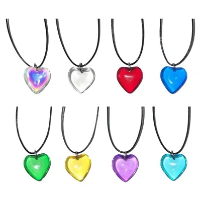 Buy Goth Black Rope Big Heart Pendant Choker Necklace For Women Elegant Jewelry • 3.29£