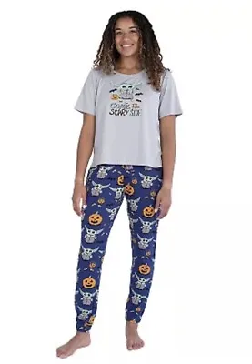 Buy Star Wars Munki Munki Halloween Pajamas Women’s Size Small Grogu 2 Piece Set • 38.57£