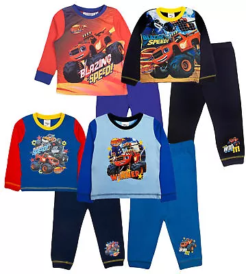 Buy Boys Blaze And The Monster Machines Pyjamas Long Character Pjs Set Kids Size • 4.95£