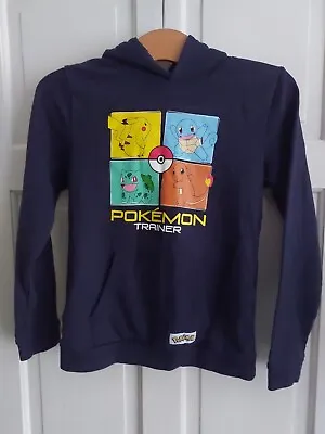 Buy Pokemon Navy Blue Hoodie  Uk 10 -11 Years Small For Size Please See Measurements • 14.99£