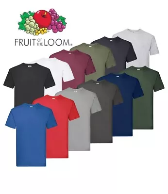 Buy Fruit Of The Loom Men's Super Premium Short Sleeve Cotton T Shirt Pack Of 5 • 22.95£