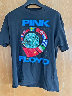 Buy Rare Vintage Pink Floyd 1989 European Tour T-Shirt - XL Black • 109£