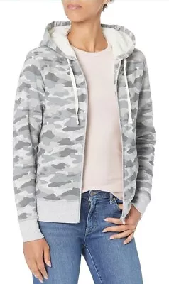 Buy Amazons Essentials Women’s Sherpa-Lined Fleece FullZip Hooded Jacket Camo Small • 8.99£
