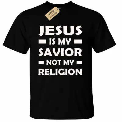 Buy Mens Jesus Is My Savior Not My Religion Christian Religious God Prayer T Shirt • 12.95£