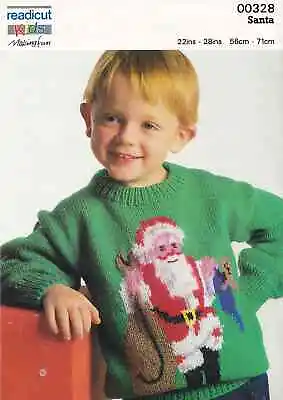 Buy Knitting Pattern Childrens Christmas Santa Jumper  Child Size 22 ,28  (56-71 Cm) • 1.85£