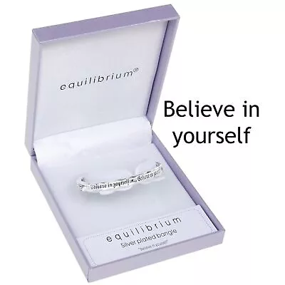 Buy Equilibrium Silver Plated Bangle Believe Bracelet Jewellery Gift New • 16.49£